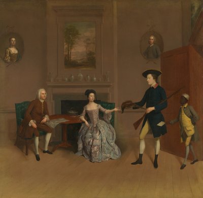 John Orde, hans kone, Anne, hans ældste søn, William og en tjener af Arthur Devis