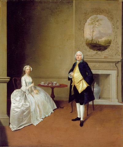 Mr and Mrs Hill, ca. 1750-51 (olie på lærred) af Arthur Devis
