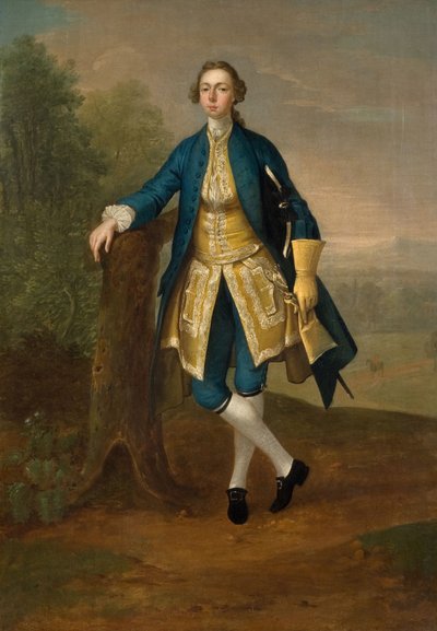 Portræt af en mand i blåt, 1785. af Arthur Devis