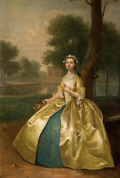 Portræt af en kvinde i guld, 1785. af Arthur Devis