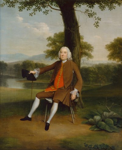 Portræt af en siddende gentleman (olie på lærred) af Arthur Devis