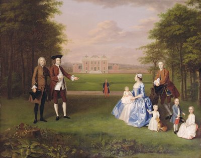 Robert Gwillym fra Atherton og hans familie, ca. 1745-7 (olie på lærred) af Arthur Devis