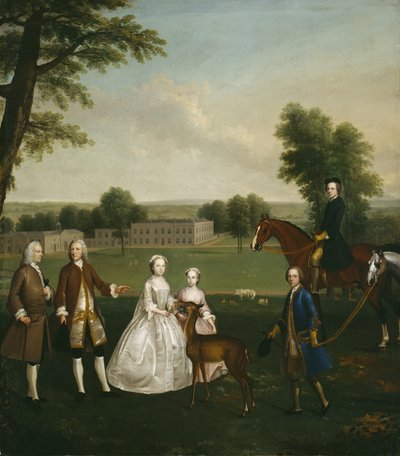 Thomas Lister og familie i Gisburne Park, 1740-41 af Arthur Devis