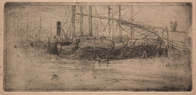 Slip langs Cuyahoga-floden, 1887. af Arthur E. Schneider.