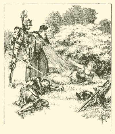Sir Guyon, The Bower of Bliss (gravering) af Arthur George Walker