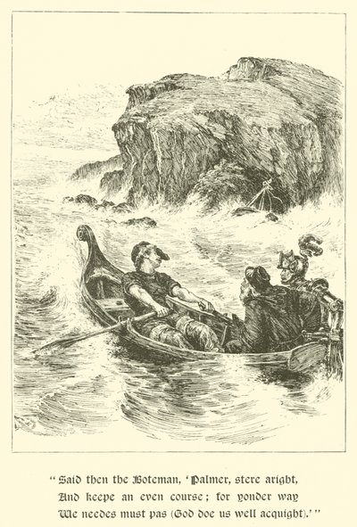 Sir Guyon, The Rock of Proach (gravering) af Arthur George Walker