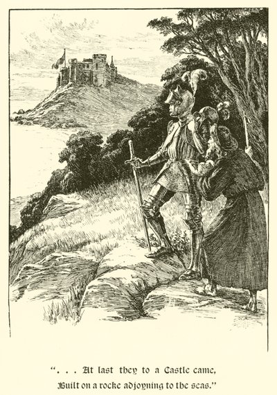 Sir Guyon, De tre søstre (gravering) af Arthur George Walker