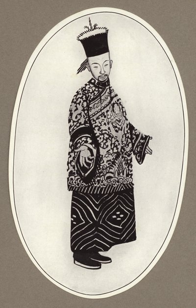 Den lille blå mandarin (litho) af Arthur George Watts