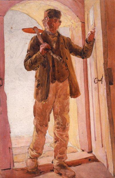 Arbejderen (blyant og akvarel på papir (om bord)) af Arthur Hardwick Marsh