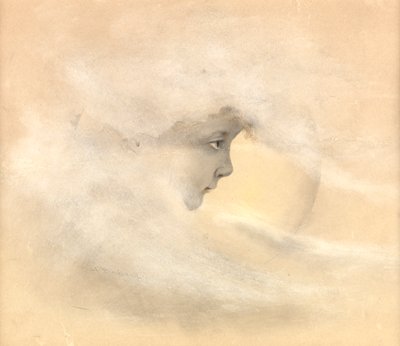 Peter Pan, eller dreng i månen, ca. 1910 (blyant, pen og blæk, wc på papir) af Arthur Herbert Buckland