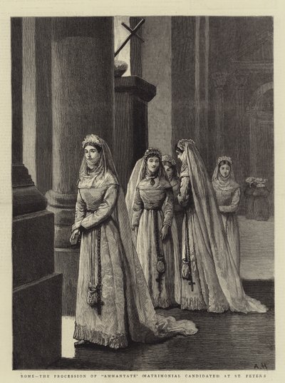 Rom, processionen af Ammantate (ægteskabskandidater) ved Peterskirken af Arthur Hopkins