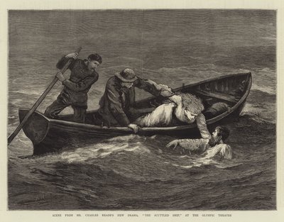 Scene fra Mr. Charles Reades nye drama, The Scuttled Ship, på det olympiske teater af Arthur Hopkins
