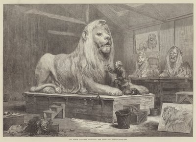 Sir Edwin Landseer modellerer løverne til Trafalgar-Square af Arthur Hopkins