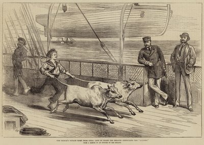 Prinsens rejse hjem fra Indien, livet om bord på Serapis, træning af Gainees af Arthur Hopkins