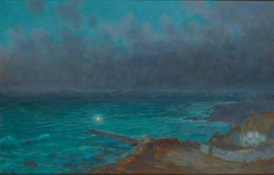 A Safe Haven, Cornwall (olie om bord) af Arthur Hughes