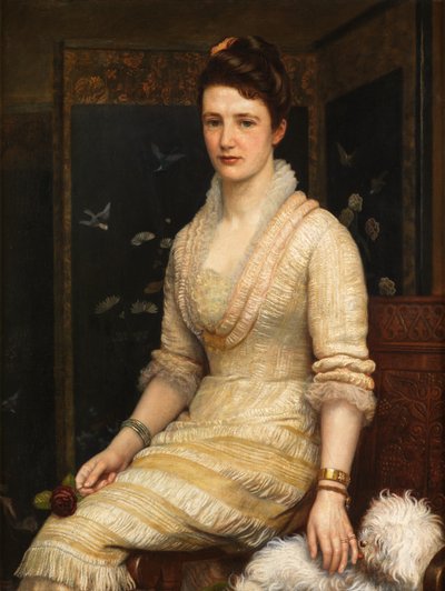 Gertrude Fearon (Olie på lærred lagt på bord) af Arthur Hughes