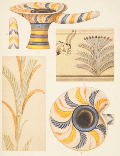 Detalje af keramikdekorationerne fra Knossos af Arthur John Evans
