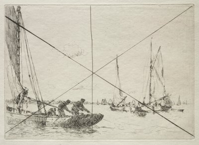 Østersuddybning, West Mersea af Arthur John Trevor Briscoe