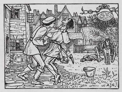 HC Andersen: Store Claus og Lille Claus (litho) af Arthur Joseph Gaskin