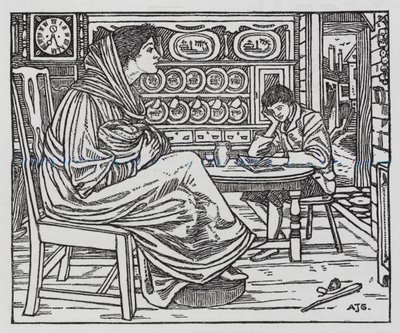 HC Andersen: Lille Tuk (litho) af Arthur Joseph Gaskin