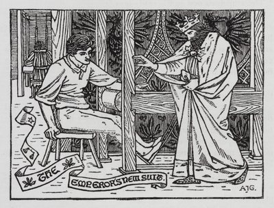 HC Andersen: Kejserens nye dragt (litho) af Arthur Joseph Gaskin
