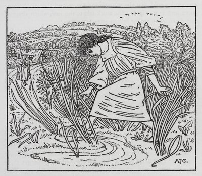 HC Andersen: Pigen der trådte på brødet (litho) af Arthur Joseph Gaskin