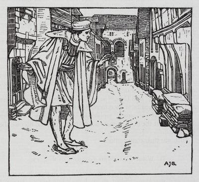 HC Andersen: Lykkens Goloshes (litho) af Arthur Joseph Gaskin