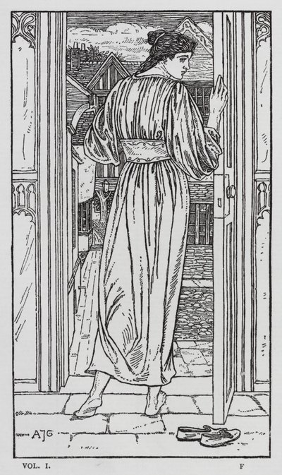 HC Andersen: Lykkens Goloshes (litho) af Arthur Joseph Gaskin