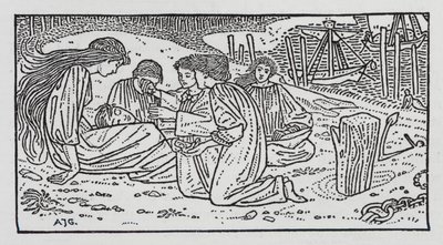 HC Andersen: Den lille havfrue (litho) af Arthur Joseph Gaskin