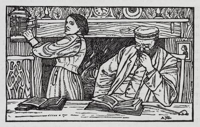 HC Andersen: Den gamle gadelygte (litho) af Arthur Joseph Gaskin