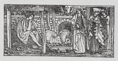 HC Andersen: Svinehyrden (litho) af Arthur Joseph Gaskin