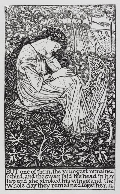 HC Andersen: De vilde svaner (litho) af Arthur Joseph Gaskin