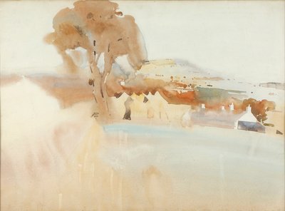 Scottish Farm ved en flodmunding (wc på papir) af Arthur Melville