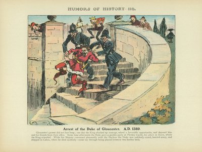 Arrestation af hertugen af Gloucester. A.D. 1389 (farvelitografi) af Arthur Moreland