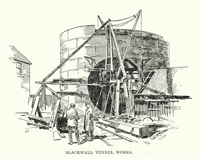 Blackwall Tunnel Works (litografi) af Arthur Moreland