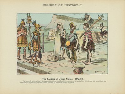 Julius Cæsars landgang. B.C. 55 (farvelitografi) af Arthur Moreland