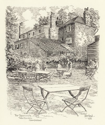 The Spaniards Tea Garden, Hampstead (litografi) af Arthur Moreland