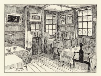 Ye Olde Cheshire Cheese (litografi) af Arthur Moreland