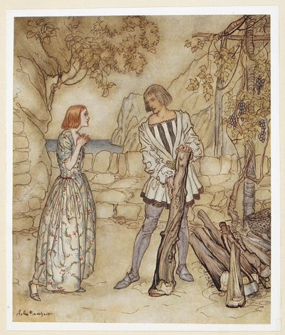 AKT III: Scene I, linje 15 Ak, nu, bed dig, arbejd ikke så hårdt. af Arthur Rackham