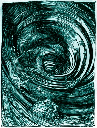 En nedstigning i malstrømmen af Edgar Allan Poe af Arthur Rackham