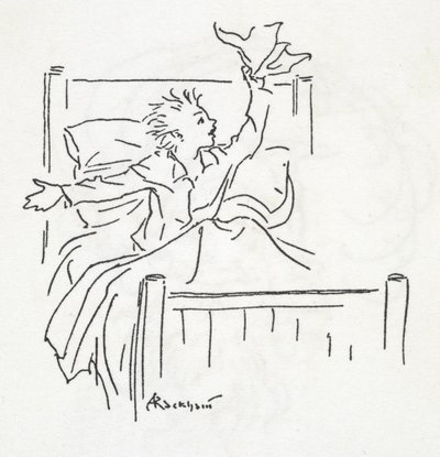 En dreng i sengen af Arthur Rackham