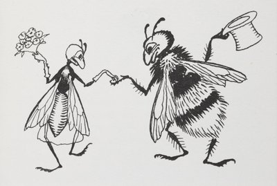 En flue og bi bliver gift. af Arthur Rackham