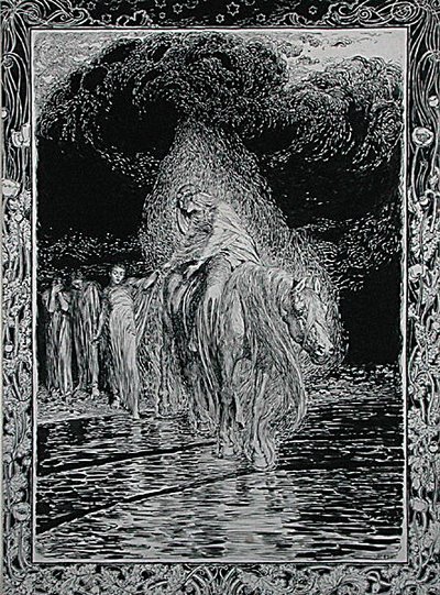 Krydser floden af Arthur Rackham