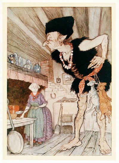 Fee-Fi-Fo-Fum, jeg lugter en englænders blod, danner engelske eventyr, pub. 1922. af Arthur Rackham