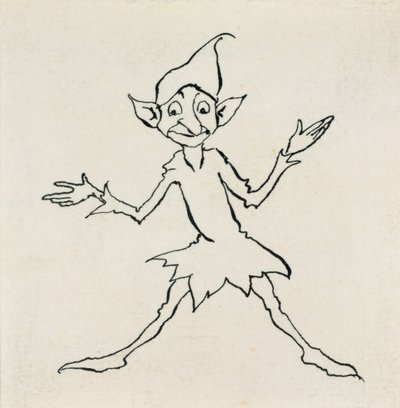 God aften! sagde Lukoje, illustration fra HC Andersens Eventyr, udgivet 1932 (pen & blæk) af Arthur Rackham