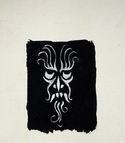 Grotesk hoved (pen og blæk & kropsfarve) af Arthur Rackham