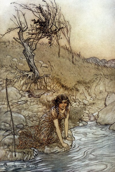 Hermia: Illustration af Arthur RACKHAM (1867-1939) til Drømmen om en sommernat af William SHAKESPEARE af Arthur Rackham
