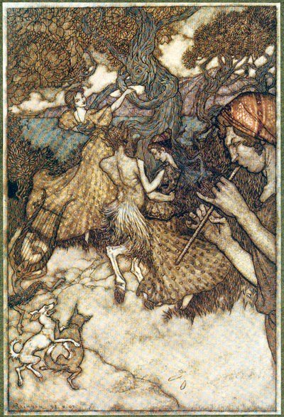 If Orpheus producerede først valsen ., fra The Ingoldsby Legends, pub. 1907. af Arthur Rackham