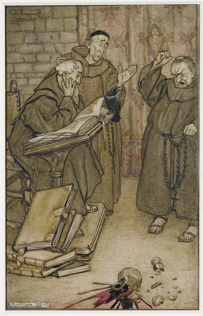 Hvis nogen løj, eller hvis nogen bandede (pen & blæk og wc på papir) af Arthur Rackham