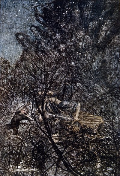 Illustration af Arthur RACKHAM (1867-1939) til Drømmen om en sommernat af William SHAKESPEARE af Arthur Rackham